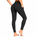Legging femme S noir en tissu extensible taille haute avec poches pour sport