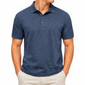 Polo homme taille M bleu marine en maille à manches courtes style décontracté