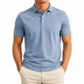 Polo homme taille L bleu clair en maille manches courtes style décontracté