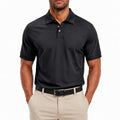 Polo homme taille L noir en tissu synthétique à manches courtes style décontracté
