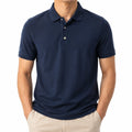 Polo homme taille L bleu marine à manches courtes style décontracté