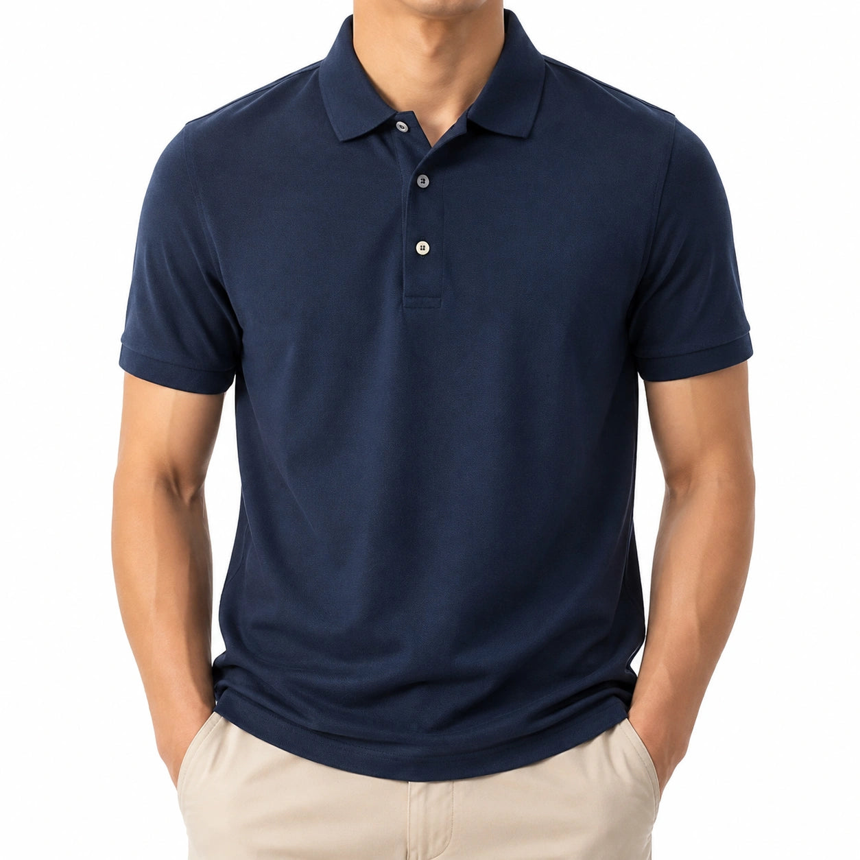 Polo homme taille L bleu marine à manches courtes style décontracté