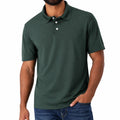 Polo homme taille L en matière synthétique vert foncé à manches courtes style classique