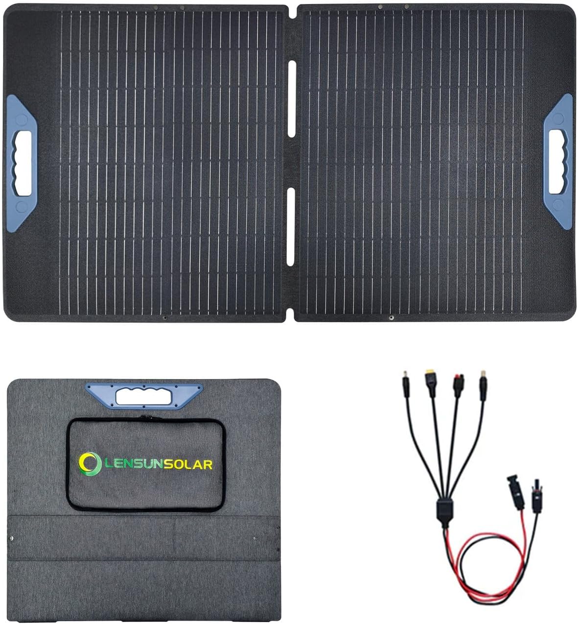 Systèmes pour VR et produits nautiques IP67, 100 W, 12 V, pliable, sans fil, LENSUNSOLAR, 25 % A+ monocristallin, câble MC4 inclus