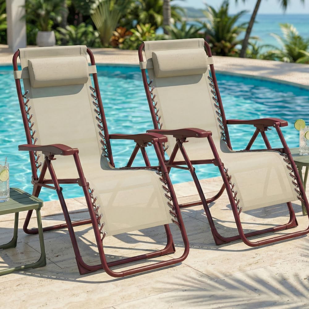 chaise, CASABEL, Pliante Zéro Gravité, Terracotta