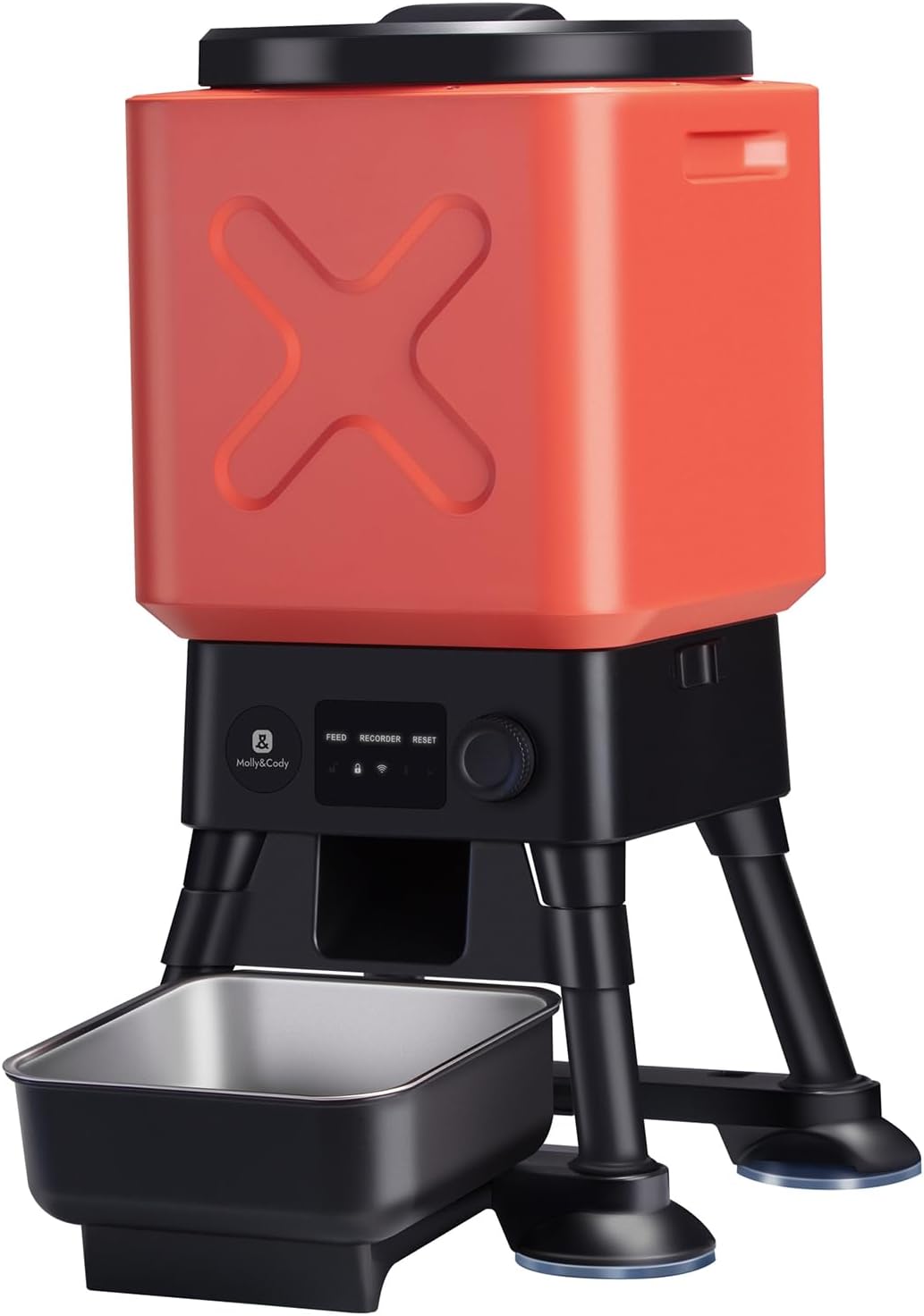 Distributeurs automatiques de nourriture, 14L, avec Wi-Fi, acier inoxydable, Molly&Cody, 14L Grande Capacité Alimentateur Intelligent pour Animaux