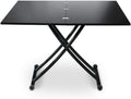 table, 100 × 57 cm, noir, pour le salon, Menzzo