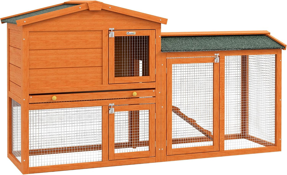 Cages, 150L, 45l, PawHut, Clapier Cage À Lapins Rongeurs 2 Niveaux x x