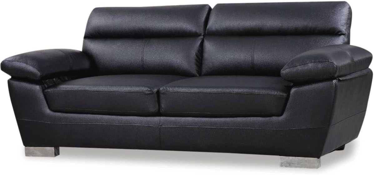 canapé, 210 cm, PVC, cuir, noir, pour le jardin, Habitat et Jardin