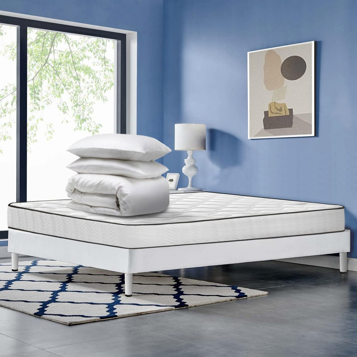 matelas L-CD-7, 140 × 190 × 17cm, bleu, IZTOSS