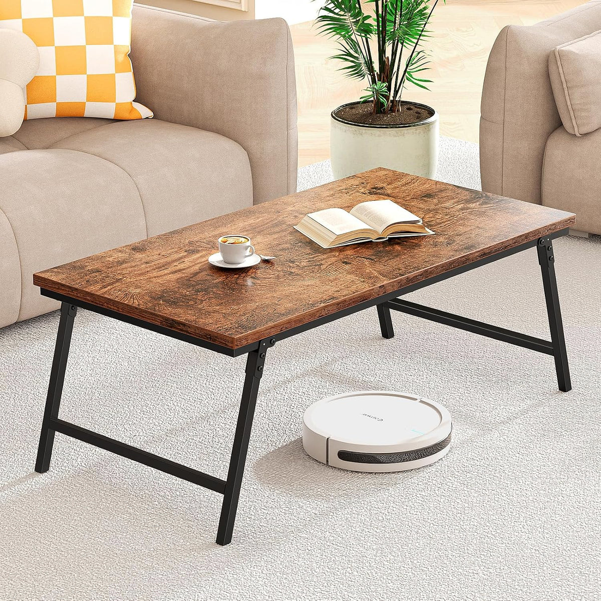 table, 105 × 55 × 40cm, pliable, pour la chambre, pour le salon, Generisch, Conception avec Boucle Fixant Efficacement Les Pieds de Table, 105x55x40cm