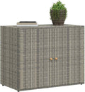armoire, 100 × 55,5 × 80 cm, gris, pour le jardin, Tomostar, 5x80 cm Résine tressée