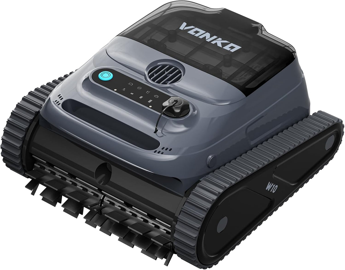 aspirateur W10, sans fil, bleu, VONKO, Aspirateur Piscine avec Navigation IA, 180 Min d'Autonomie, pour Piscines Jusqu'à 200 m2