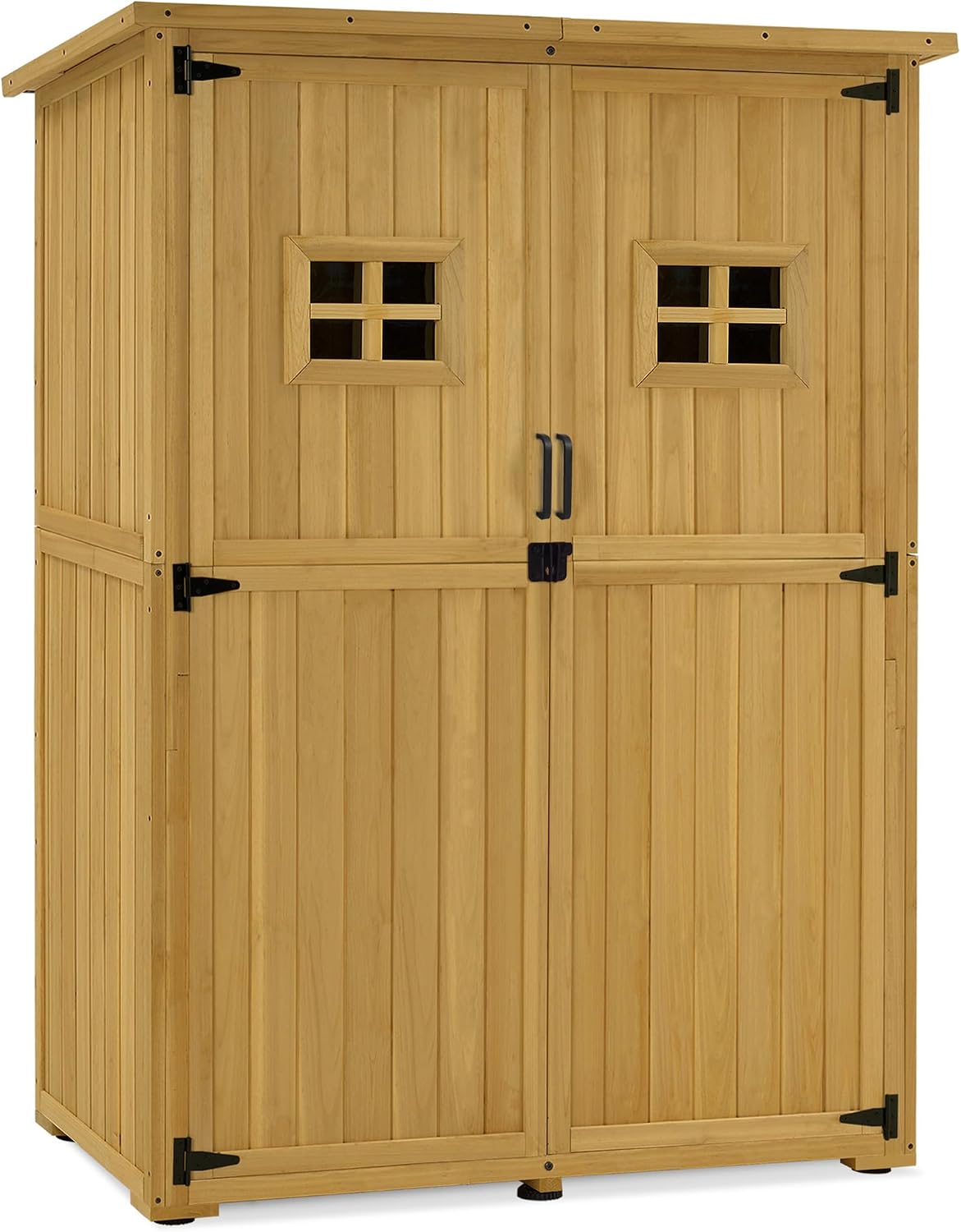 armoire, 59 × 127 × 168 cm, bois, pour le jardin, pour la terrasse, M MCombo, 0912D-F (Nature)