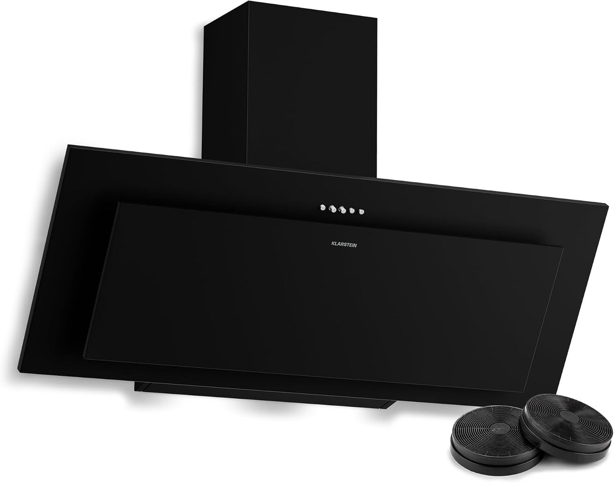 Klarstein Hottes aspirantes, 90 cm, avec éclairage LED, noir, pour la cuisine, 254 m3/h, 3 Vitesses