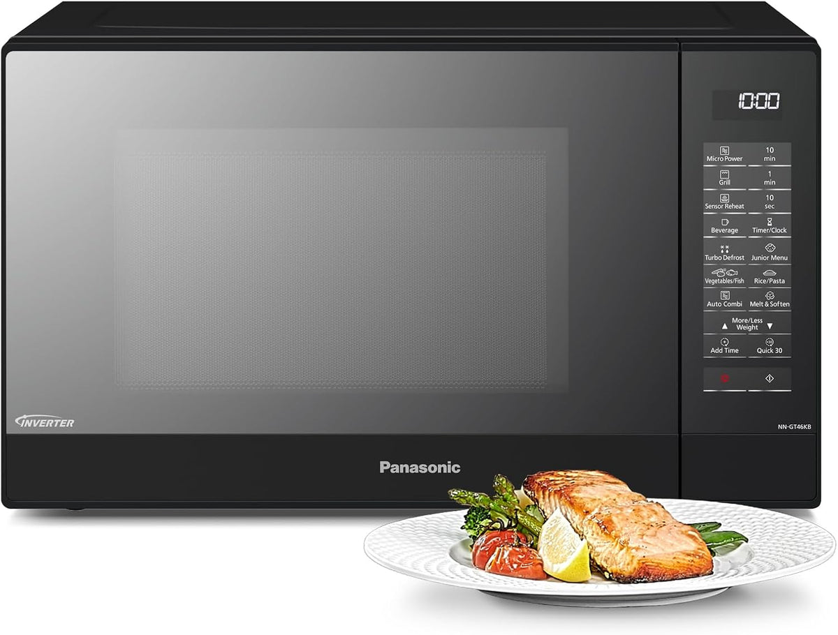 lit NN-GT46KBSUG, 34 cm, 1000 W, 1100 W, acier inoxydable, noir, Panasonic, 31 litres, GrilL 1100 W, 24 Programmes Auto