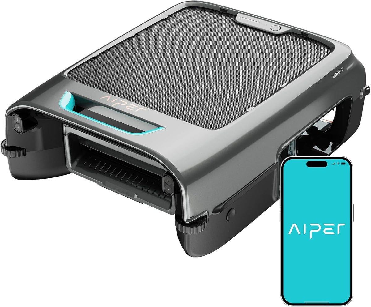 piscine, sans fil, commande intelligente, AIPER, AIPER EcoSurfer S2 Robot Skimmer de Piscine Solaire, Nettoyage de Surface 24/7, Filtre 150 μm