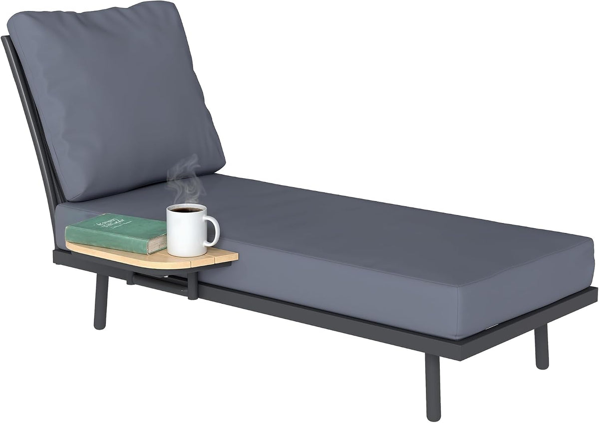 Outsunny chaise, 11 cm, gris, pour le jardin