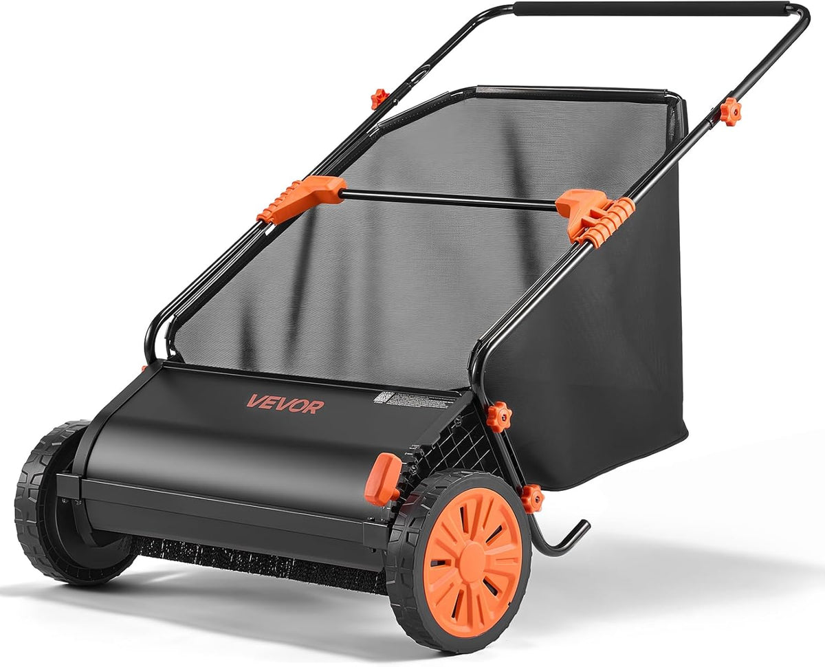 Accessoires pour taille-haies, 66 cm, 198 L, réglable, pour le jardin, VEVOR, VEVOR Balayeuse à Gazon Manuelle 66 cm
