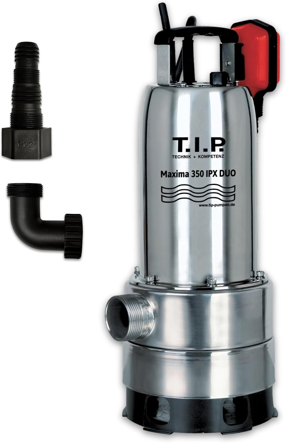 Pompes de relevage, 47,80 mm, T.I.P., T.I.P. Maxima 350 IPX Pompe Submersible Eaux Usées et Claires, 20000 l/h
