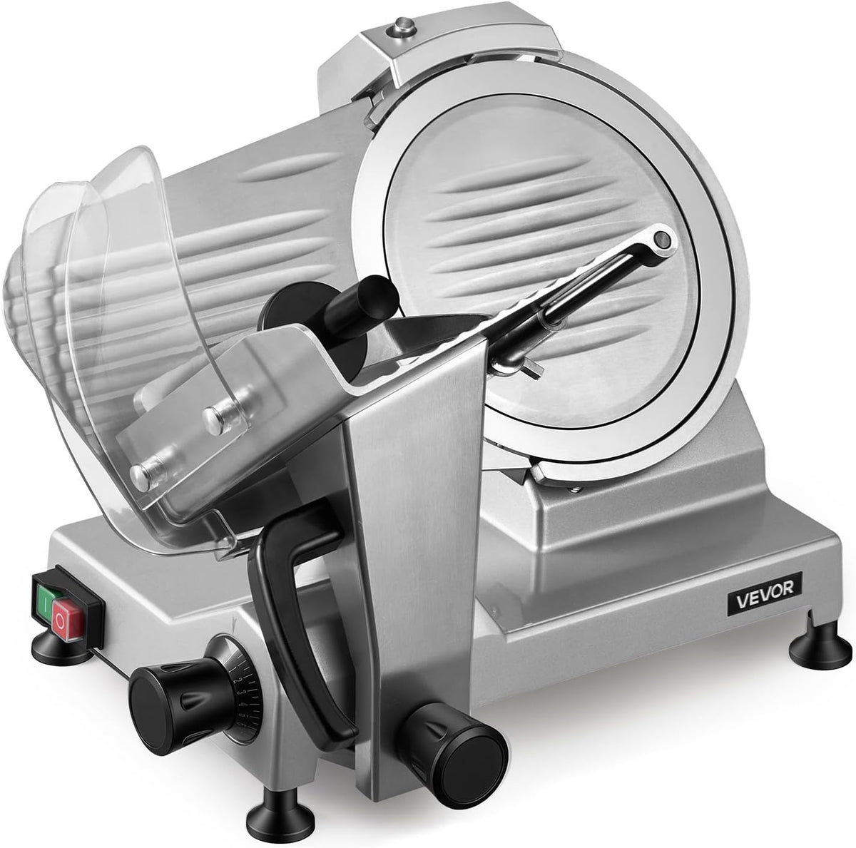 Trancheuses, 12 mm, 240 W, réglable, acier, VEVOR, Trancheuse à Jambon avec Épaisseur de Coupe Réglable 0-12 mm