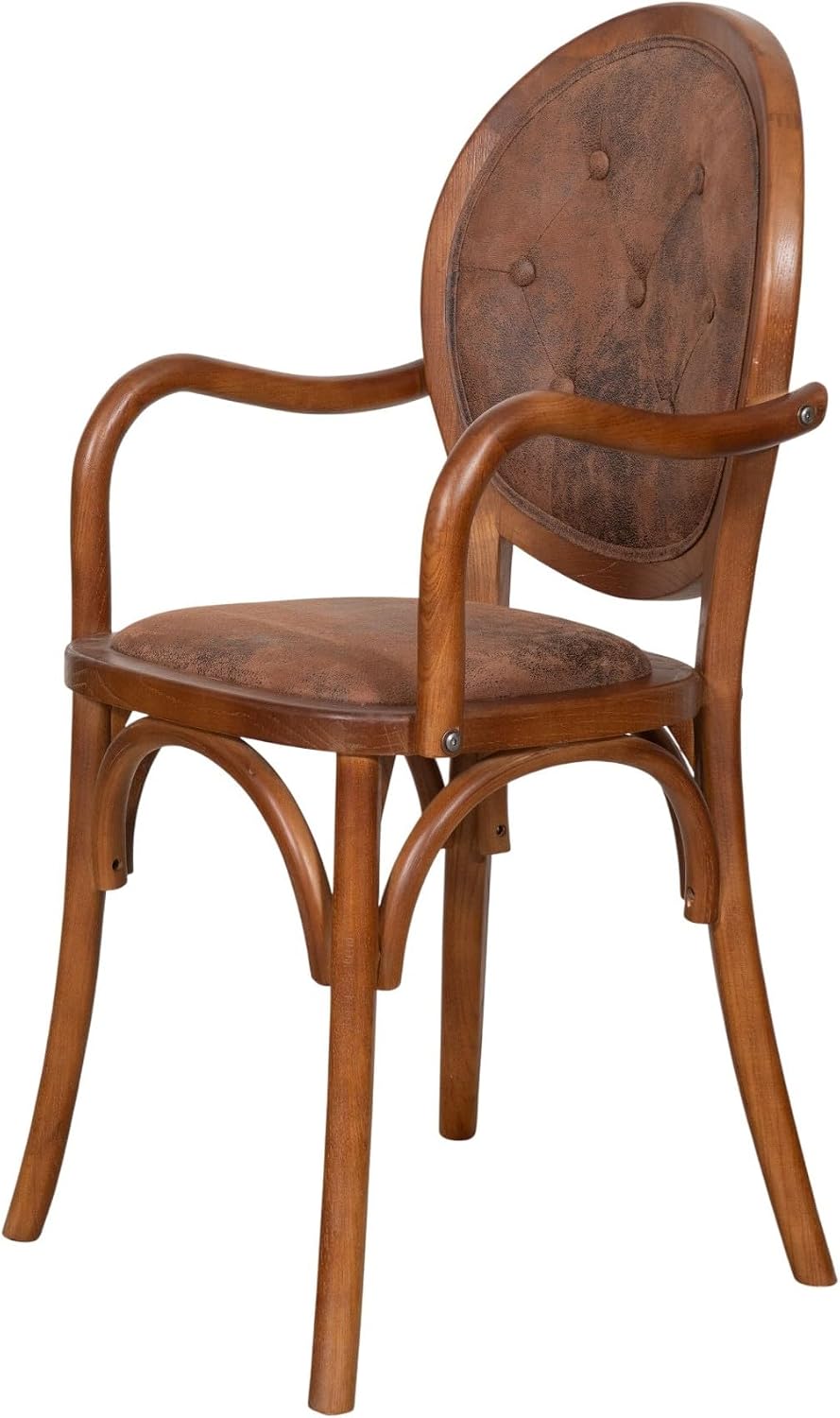 fauteuil, 45 × 47 × 96 cm, bois, cuir, pour la cuisine, pour la chambre, Biscottini