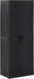 armoire, 65 × 45 × 172 cm, noir, pour le jardin, pour la terrasse, Gecheer, Coffre à Outils pour Pelouse