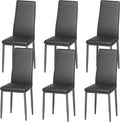 chaise, 45 cm, métal, noir, pour la cuisine, pour le salon, Stanew, Chaises rétro avec Coutures Blanches (Noir Lot de 6)