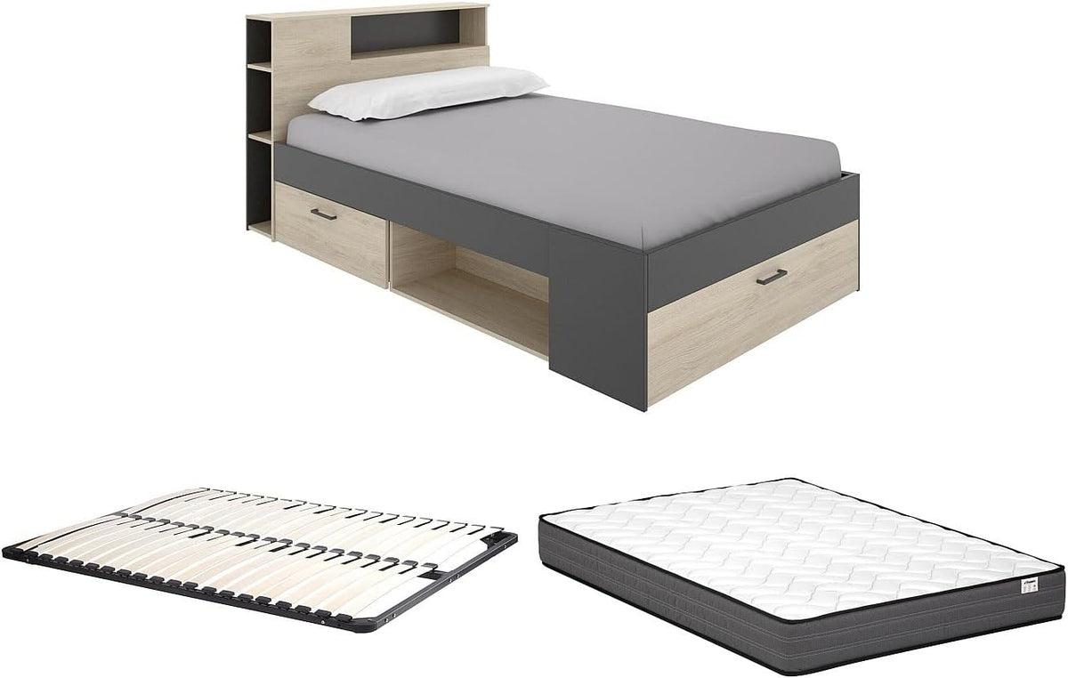 matelas, 120 × 190cm, avec tiroirs, Vente-unique