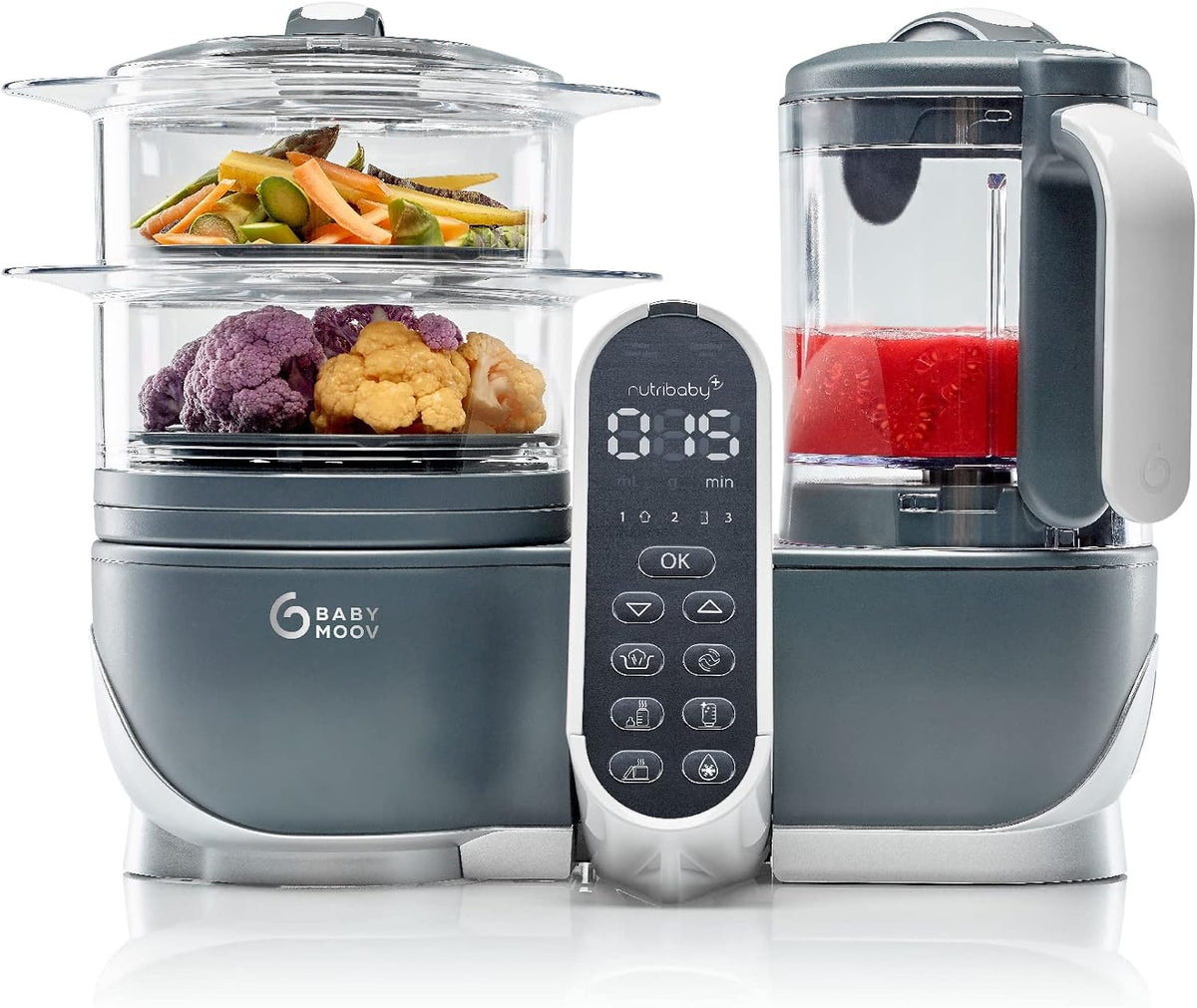 Robots, 2,2L, gris, Babymoov, Robot Cuiseur Bébé Multifonctions 6 en 1, Grande Capacité 2