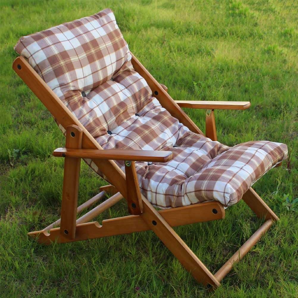 fauteuil, 100 cm, pliable, réglable, bois, marron, MASLEGNO, Maslegno Fauteuil / chaise longue.avec coussin rembourré, 100 cm de hauteur