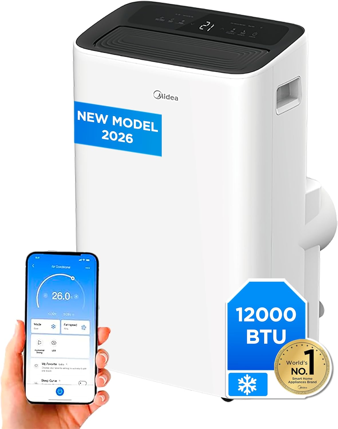 climatiseur, Midea, MIDEA Climatiseur Mobile Silencieux 12000 BTU
