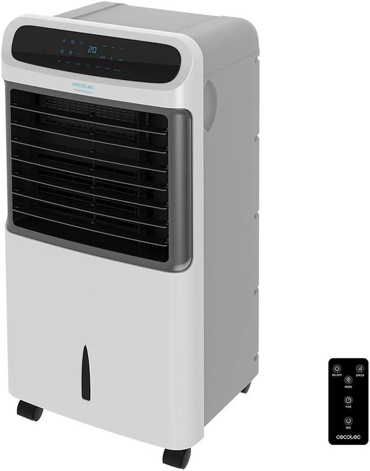 climatiseur, 80 W, 12l, avec télécommande, Cecotec, Débit 600 m2/h, Capacité 12l, Minuterie jusqu'à 8h, 3 Vitesses