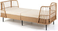 COSTWAY chaise, Longue à 2 Places en Rotin PE, Bain de