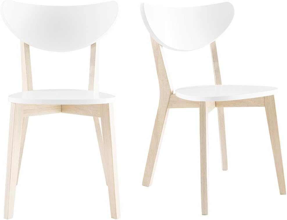 chaise, bois, blanc, Miliboo