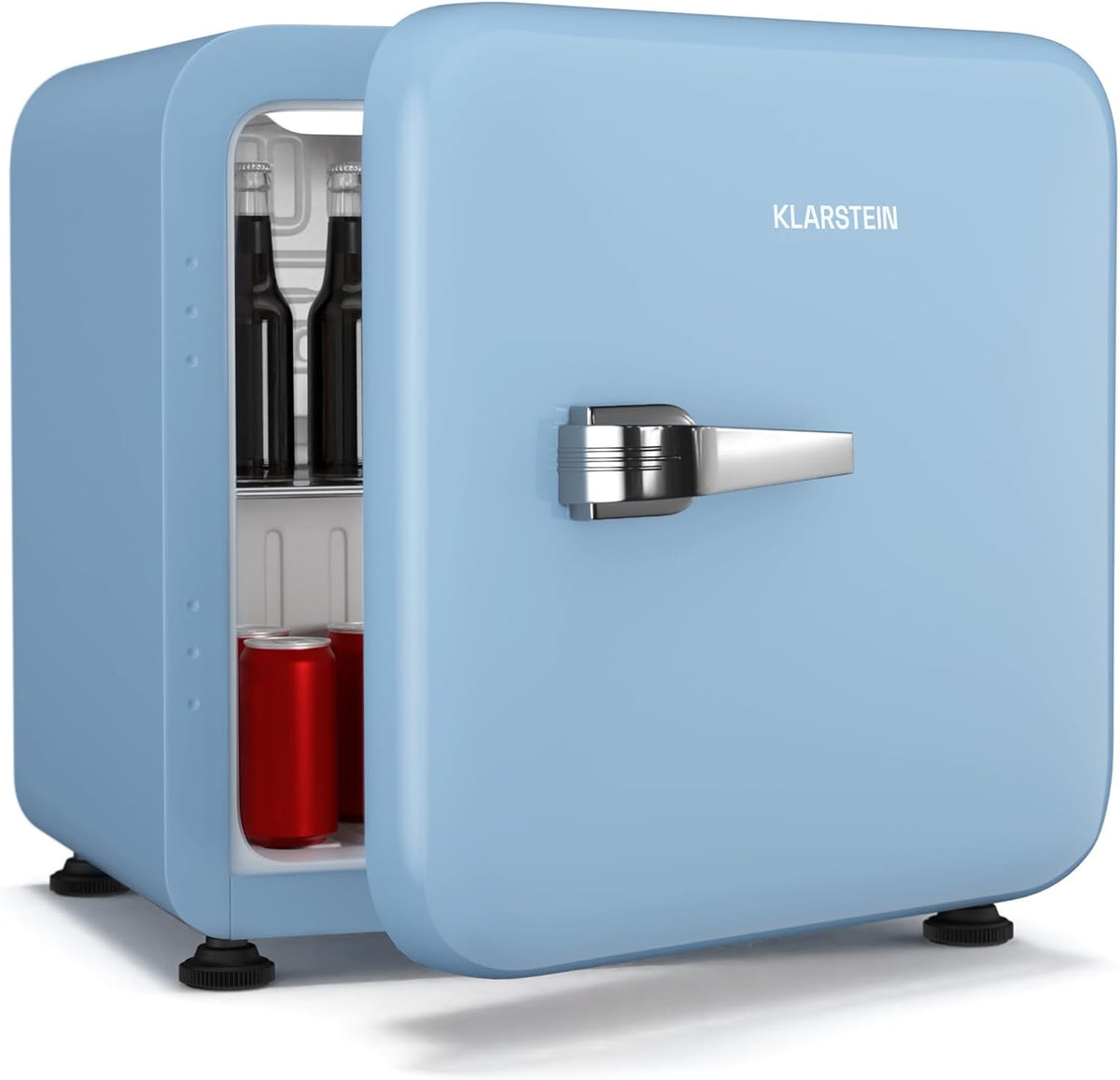 KLARSTEIN mini-réfrigérateur, 43L, 40 dB, blanc, pour le bureau, pour la chambre, KLARSTEIN Audrey Evo 43L Mini Frigo - Design Rétro, Silencieux 40 dB