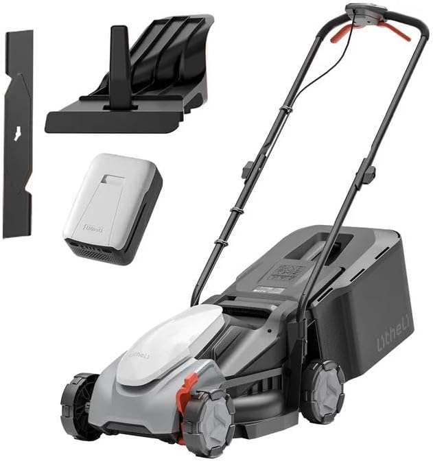 lit, 33 cm, 20V, 35 L, réglable, sans balais, sans fil, LiTHELi, Batterie 5, 0Ah Incluse, Hauteur de Coupe Réglable 25, 65 mm, Bac 35 L