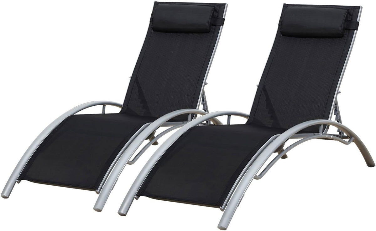 Bains de soleil, 87cm, noir, Happy Garden