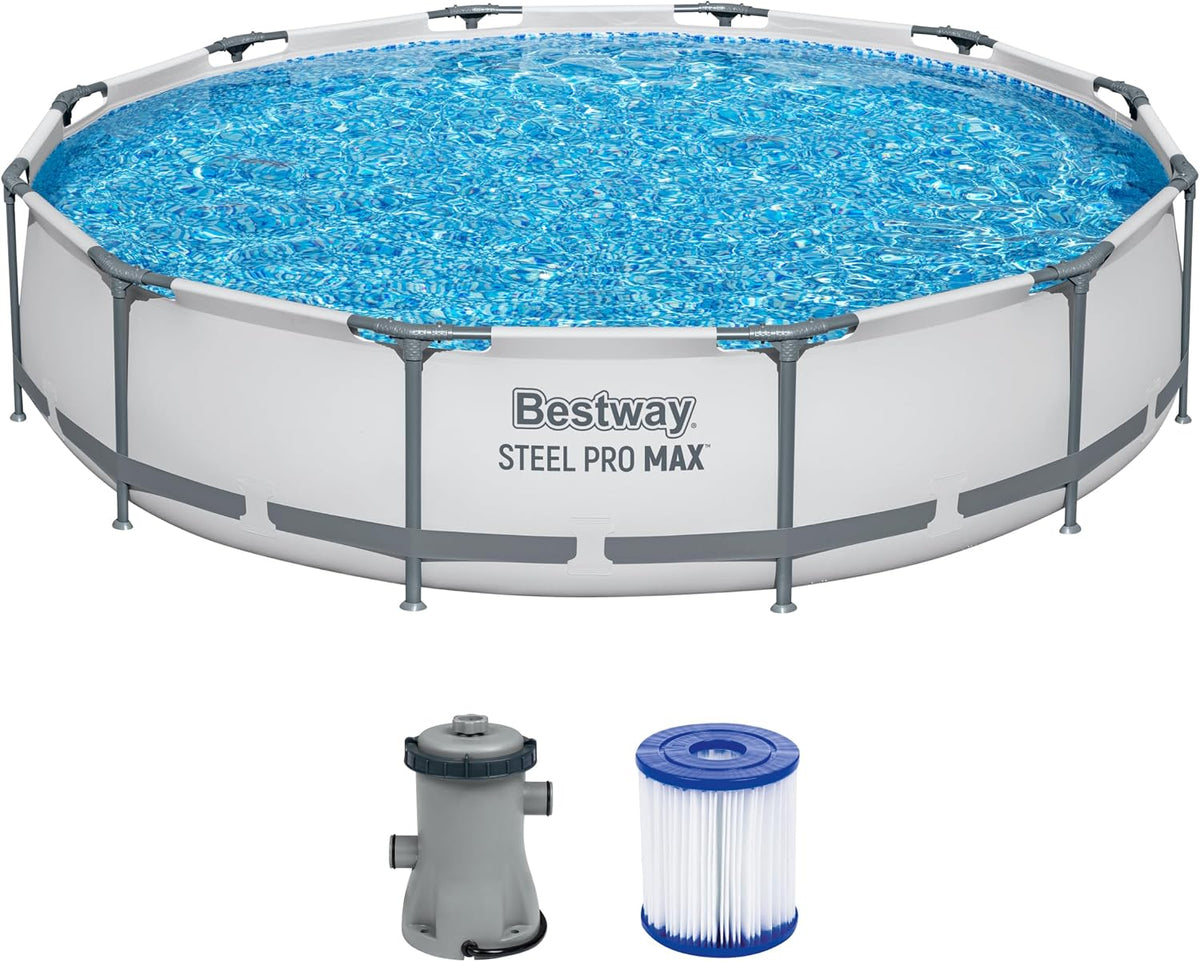Bestway piscine, Ø 366 × 76 cm, gris