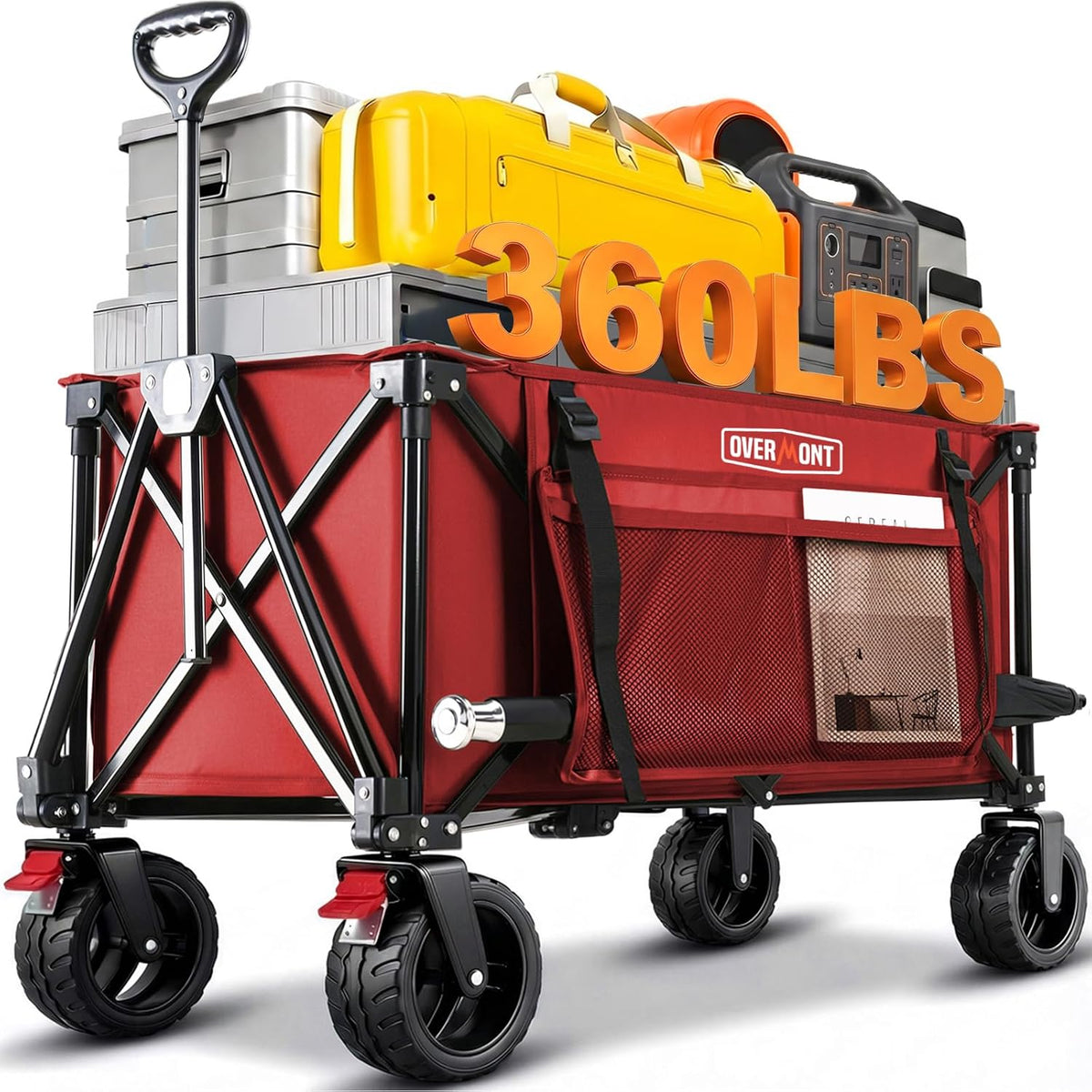 Chariots de manutention, 90 × 58 × 51 cm, 150 kg, pliable, réglable, OVERMONT