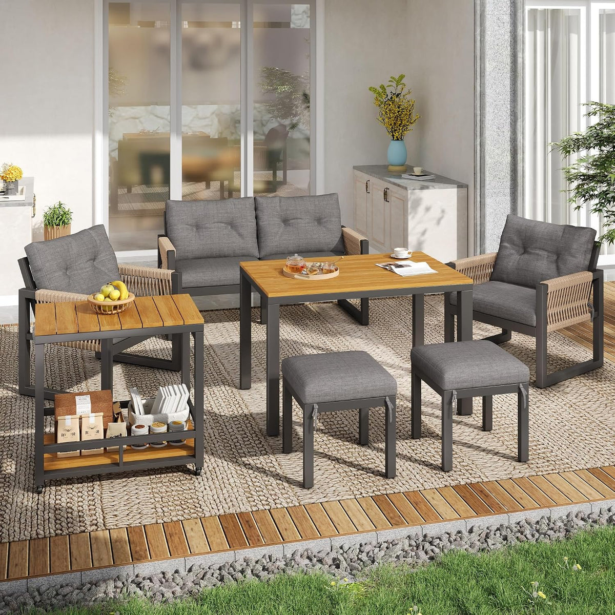 canapé, 150 × 79,5 × 75 cm, pour le jardin, pour la terrasse, Merax