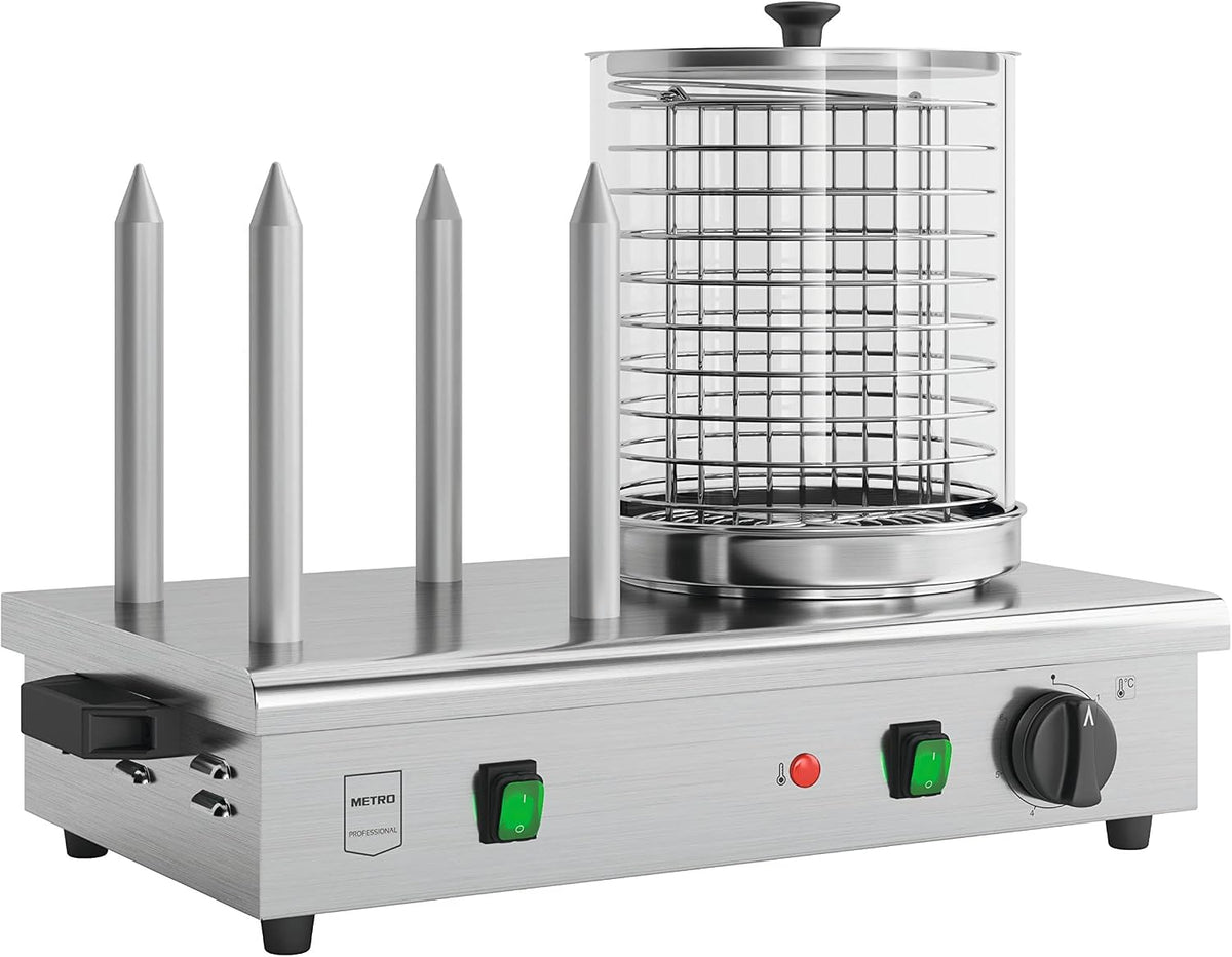 Appareils à hot dog GHM2001, 54 × 30 × 39 cm, 100 °C, 550 W, acier inoxydable, argent, METRO Professional