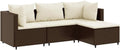 vidaXL canapé, 63 × 63 × 57,5 cm, 4 pièces, marron, pour le jardin, pour le salon